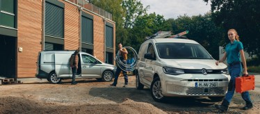 VW Nutzfahrzeuge Caddy Cargo Frontansicht und Seitenansicht